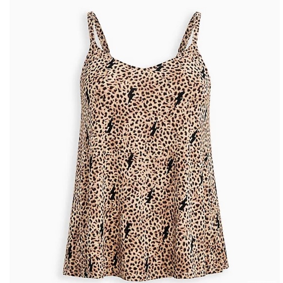 TORRID WOMEN’S SWING CAMI TOP LIGHTENING BOLTS LEOPARD PRINT SIZE 3X NWT - Picture 5 of 5